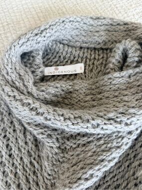 Indigenous Gray Cozy Chunky Cowl Neck Sweater